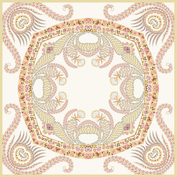 EŞARPDesenli İtalyan Şifon Eşarp Askısı ile Birlikte 110x110 cm