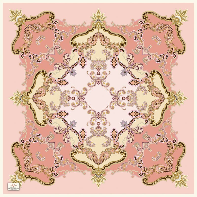 EŞARPDesenli Kışlık İtalyan Şifon Eşarp Askısı ile Birlikte 110x110 cm