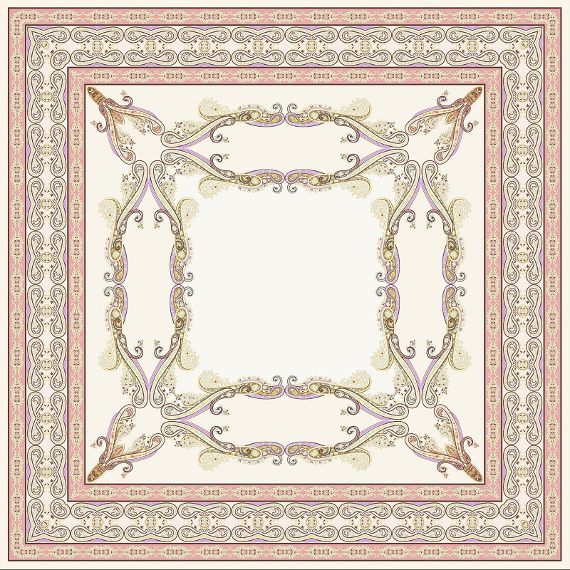 EŞARPDesenli İtalyan Şifon Eşarp Askısı ile Birlikte 110x110 cm