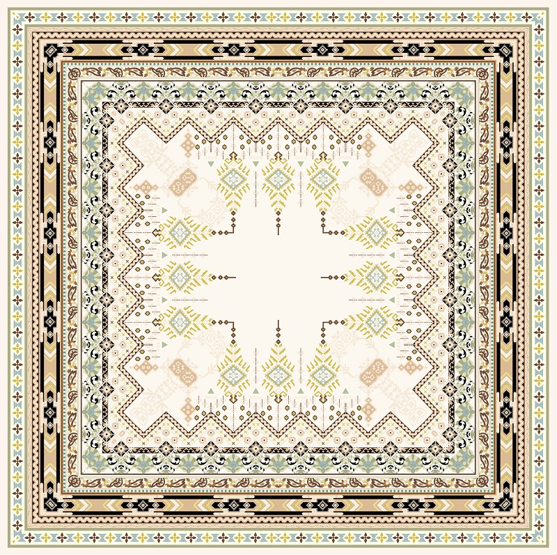 EŞARPDesenli İtalyan Şifon Eşarp Askısı ile Birlikte 90x90 cm
