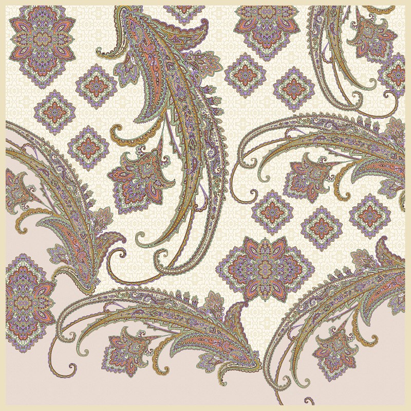 EŞARPDesenli İtalyan Şifon Eşarp Askısı ile Birlikte 90x90 cm