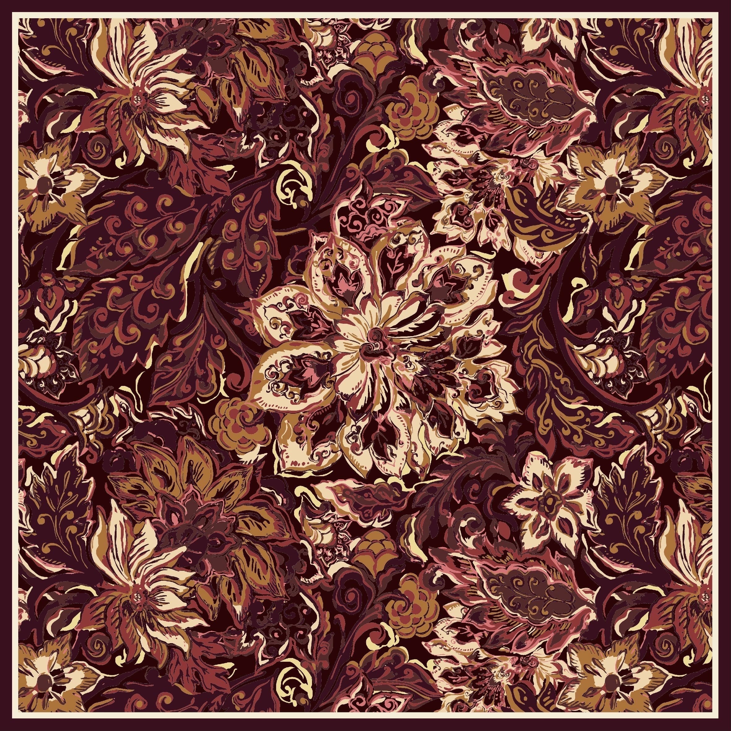EŞARPDesenli İtalyan Şifon Eşarp Askısı ile Birlikte 90x90 cm