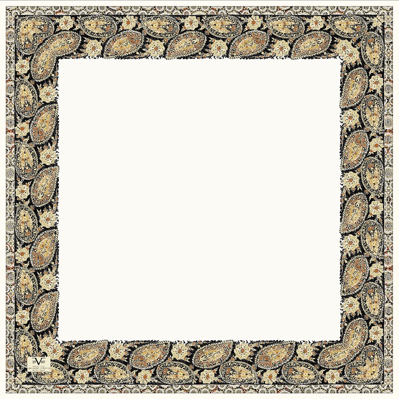 EŞARPDesenli İtalyan Şifon Eşarp Askısı ile Birlikte 90x90 cm