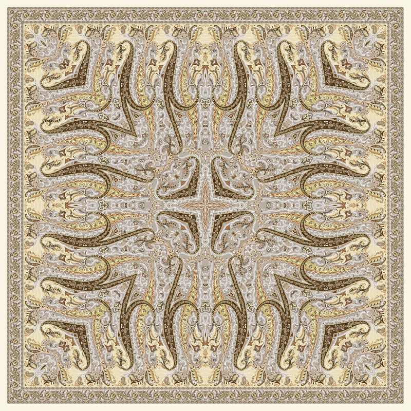EŞARPDesenli İtalyan Şifon Eşarp Askısı ile Birlikte 110x110 cm
