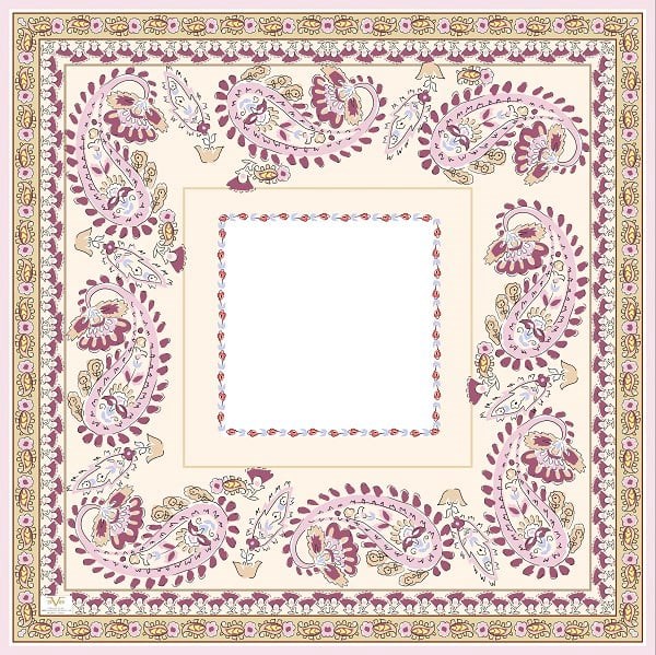 EŞARPDesenli İtalyan Şifon Eşarp Askısı ile Birlikte 110x110 cm
