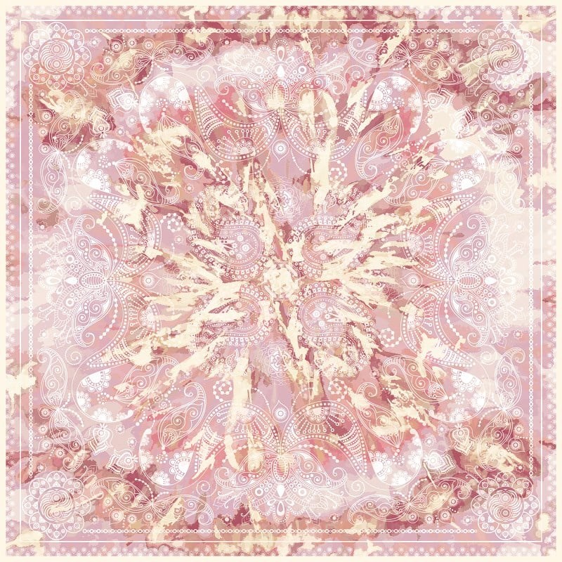 EŞARPDesenli İtalyan Şifon Eşarp Askısı ile Birlikte 110x110 cm