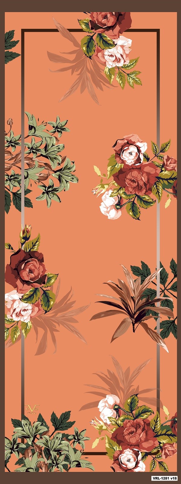 ŞALÇiçekli Desen Palermo Seri Şal Askısı ile Birlikte 75x200 cm