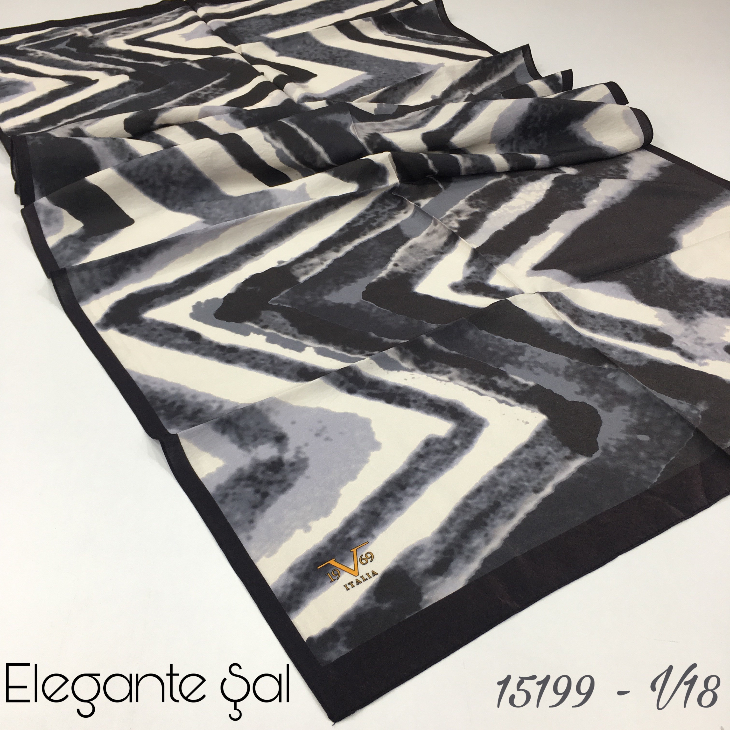 ŞALDesenli Elegante Seri Viscon Şal Askısı ile Birlikte 75x200 cm