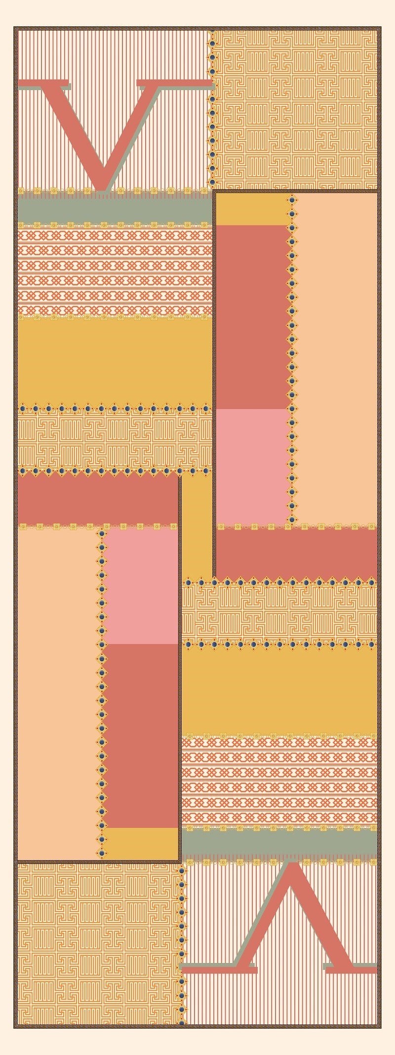 ŞALGeometrik Desen Dora Seri Şal Askısı İle Birlikte 75x200 cm