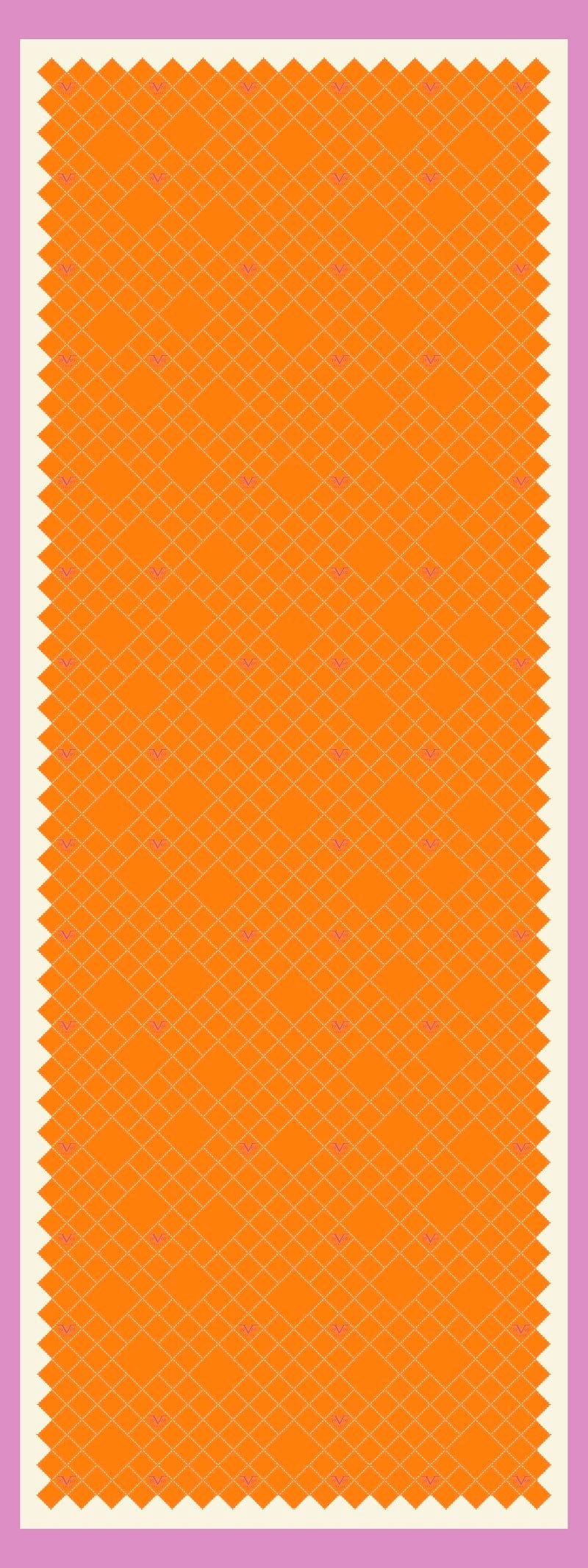 ŞALGeometrik Logo Desen Dora Saten Seri Şal Askısı İle Birlikte 75x200