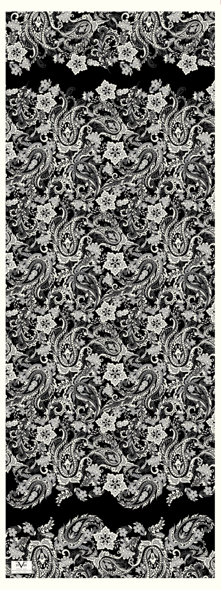 ShawlEtnik Desen İtalian Krep Şal Askısı ile Birlikte 71x192 cm