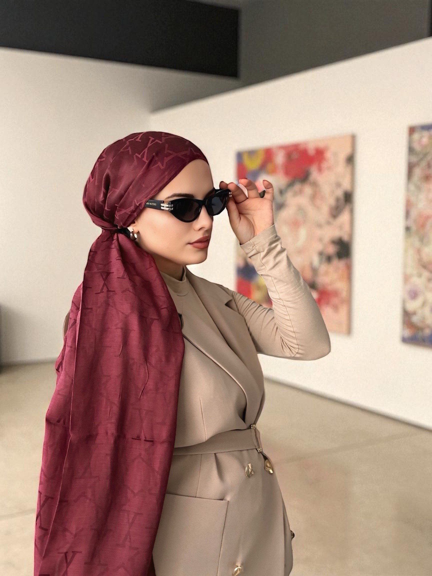 ShawlItalian Jakar Seri Şal Askısı ile Birlikte 75x200 cm