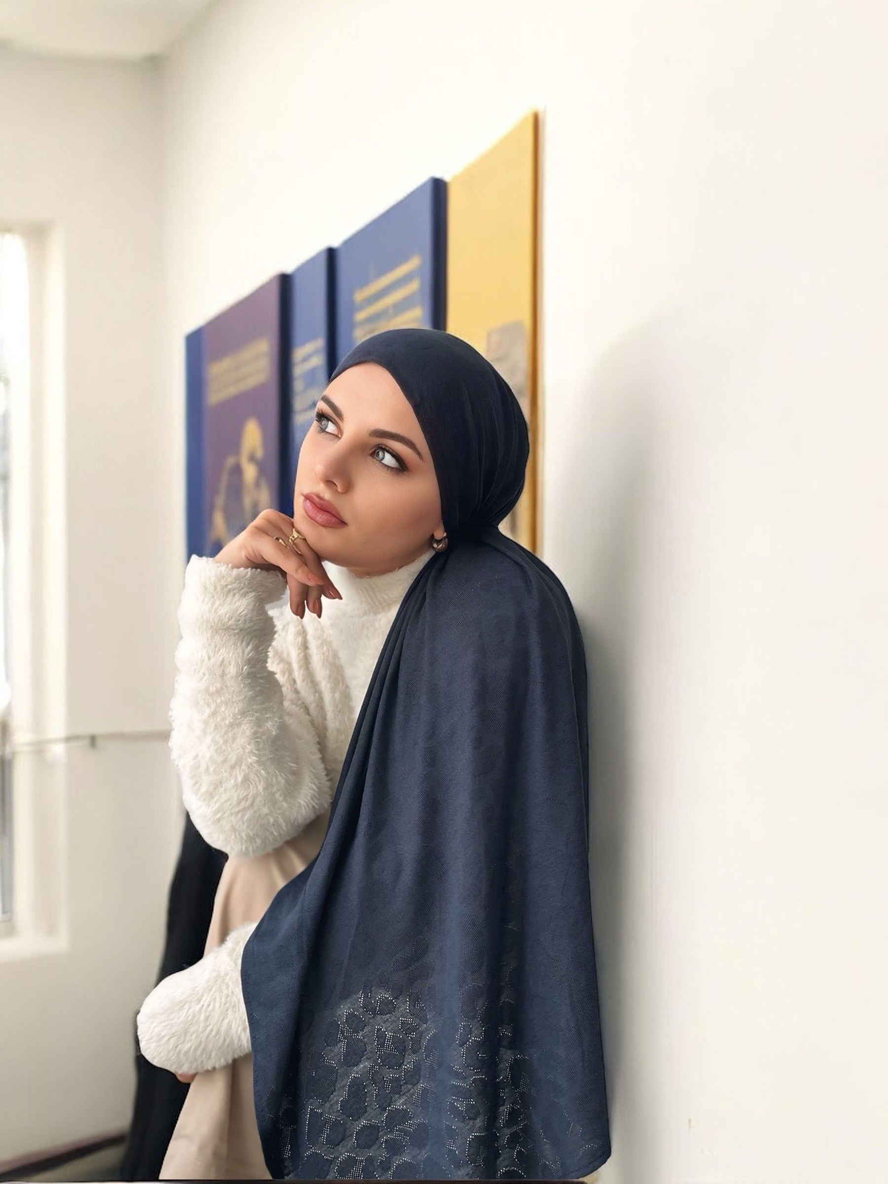 ŞALLeopar Desen Impluse Seri Şal Askısı ile Birlikte 75x200