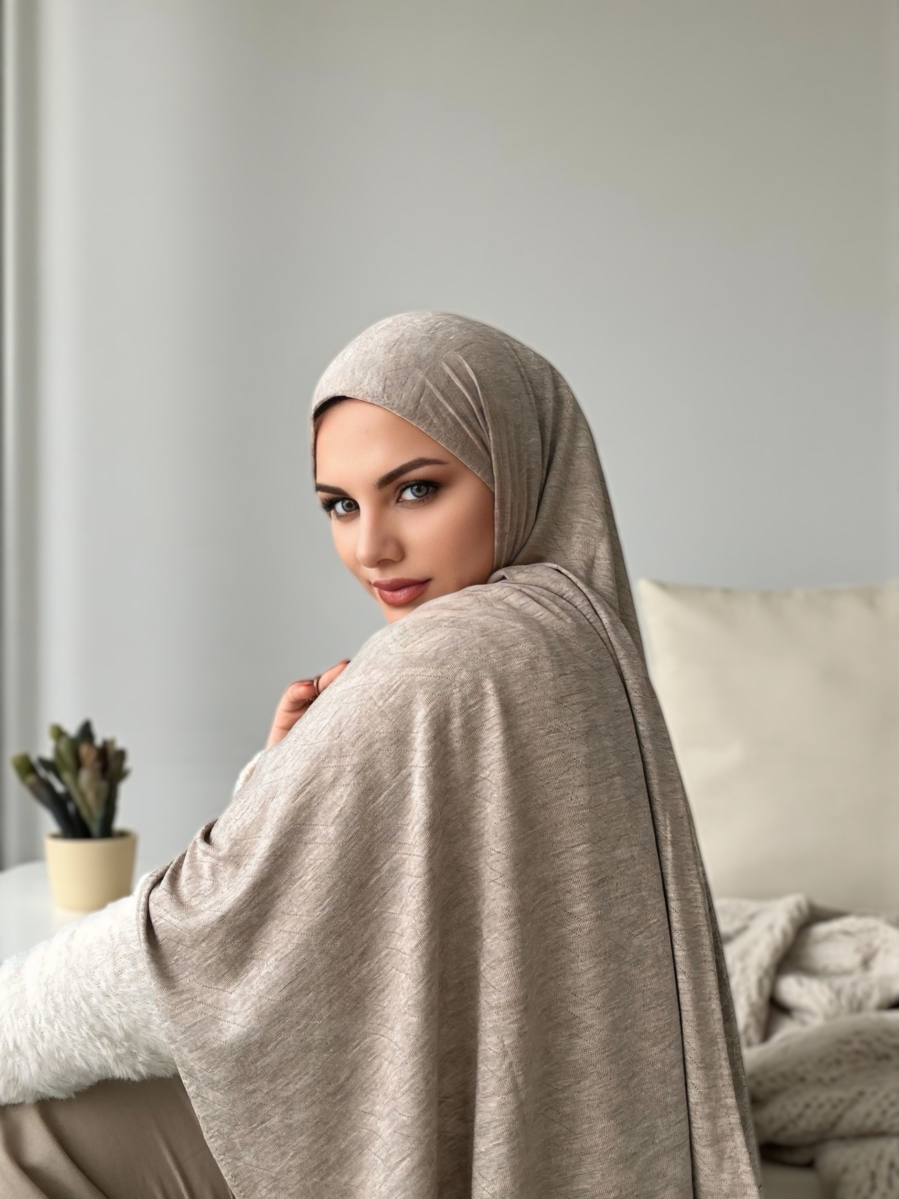 ŞALMonogram Desen Impluse Seri Şal Askısı ile Birlikte 75x200