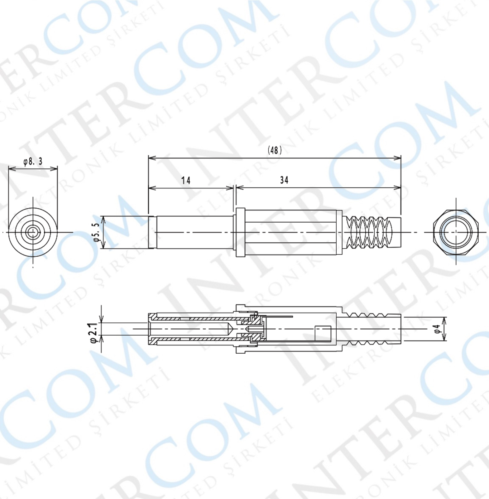 IC-252-S	DC Jak 2.1mm Uzun Kaliteli