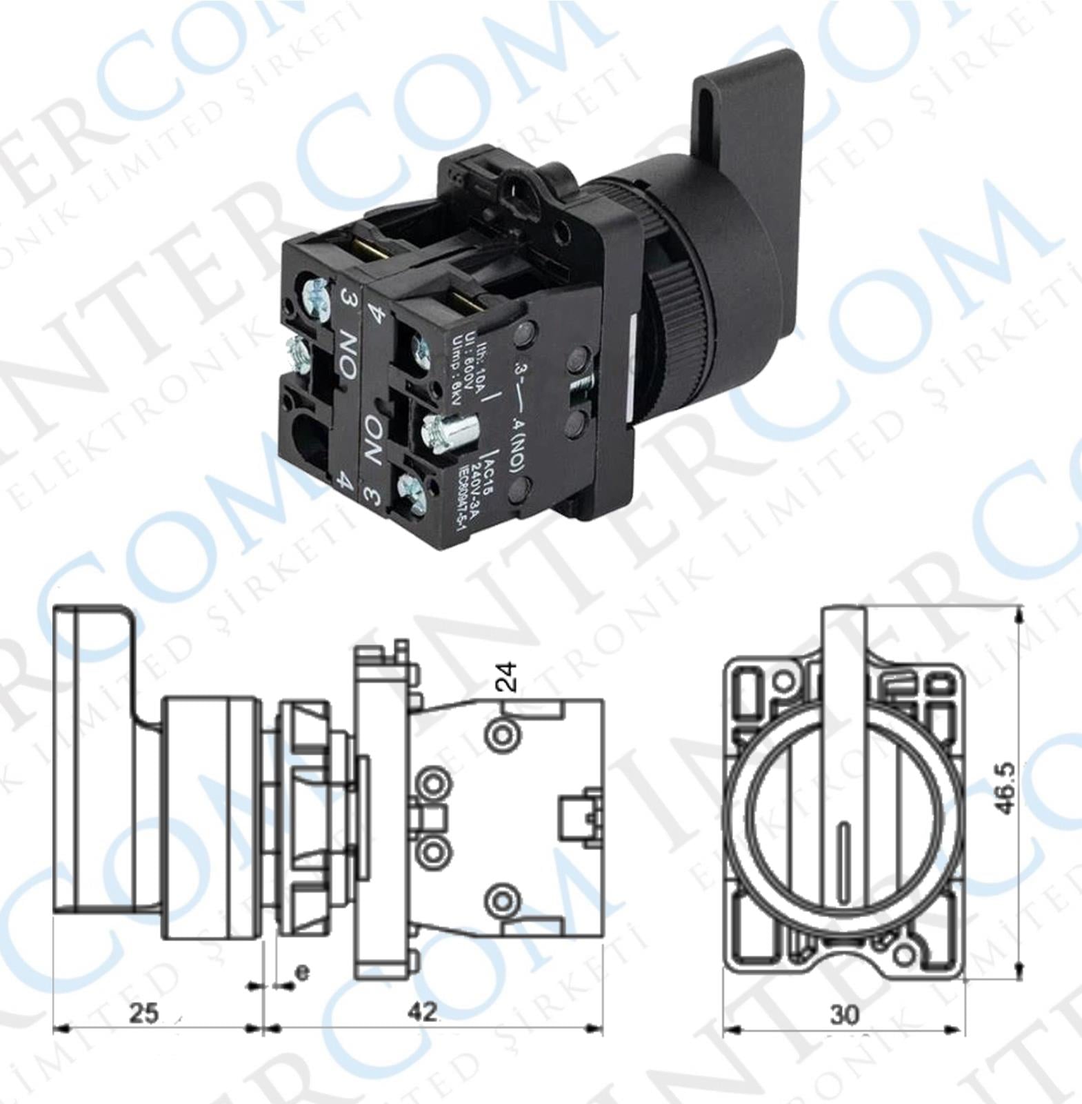 LAY5-EJ53 22mm Uzun Mandal 1-0-2 Yaylı (2NO)