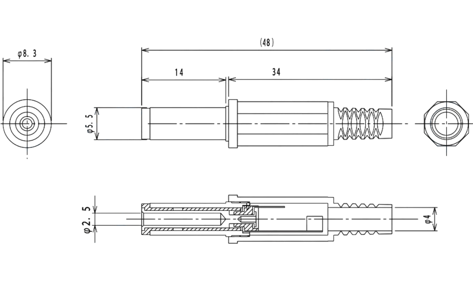 IC-253 DC Jak 2.5mm Uzun