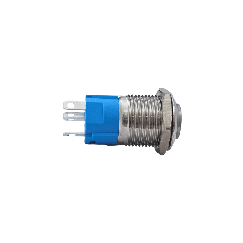 E19 16MM METAL BUTON KALICILI 12-24V KIRMIZI LED 1NO/1NC