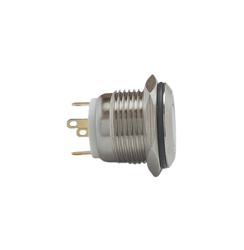 E38 16MM METAL BUTON YAYLI 12-24V TURUNCU LED 1NO