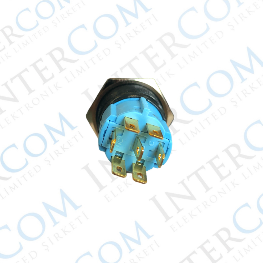16MM SİYAH KASA 6V RGB LEDLİ KALICILI BUTON