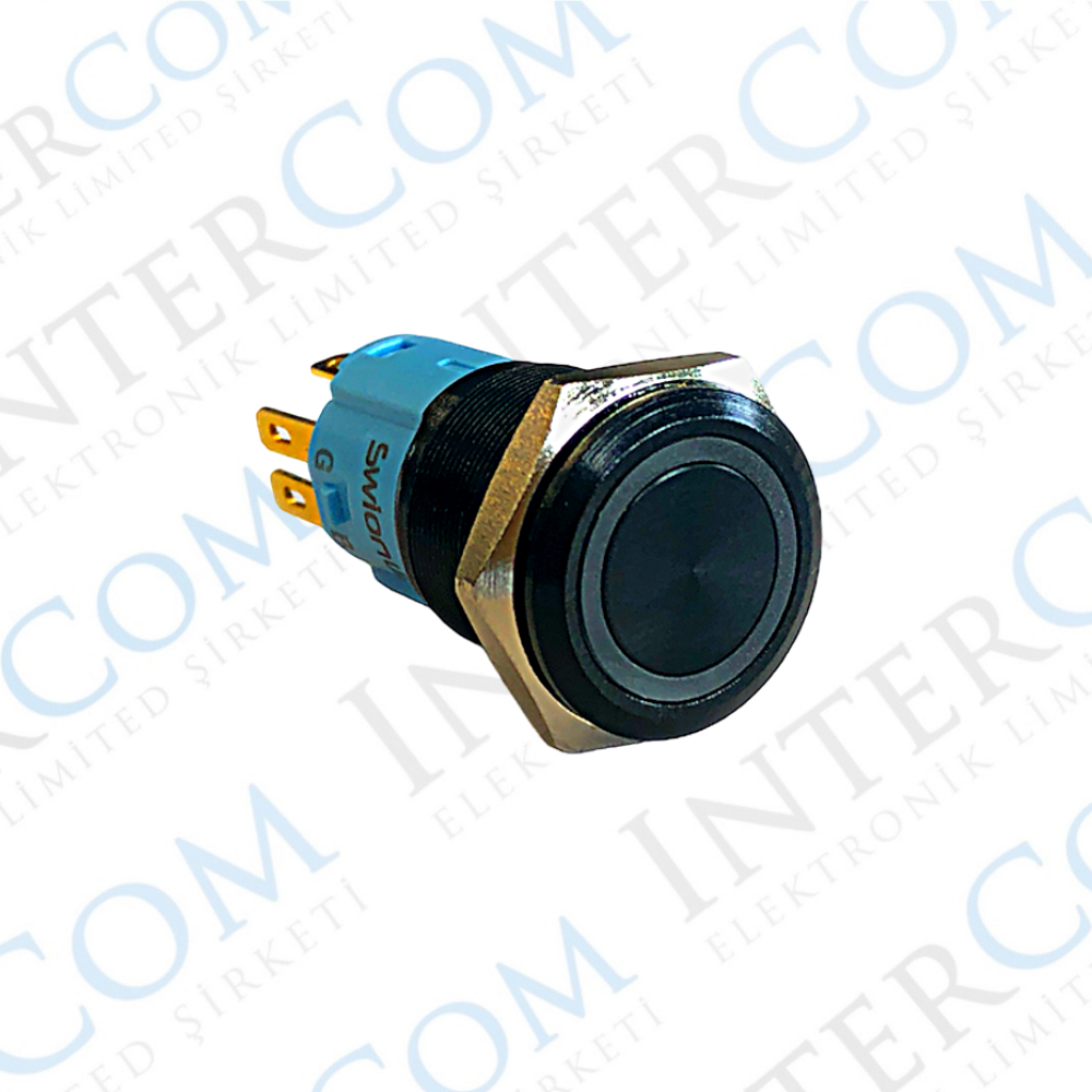 16MM SİYAH KASA 6V RGB LEDLİ KALICILI BUTON
