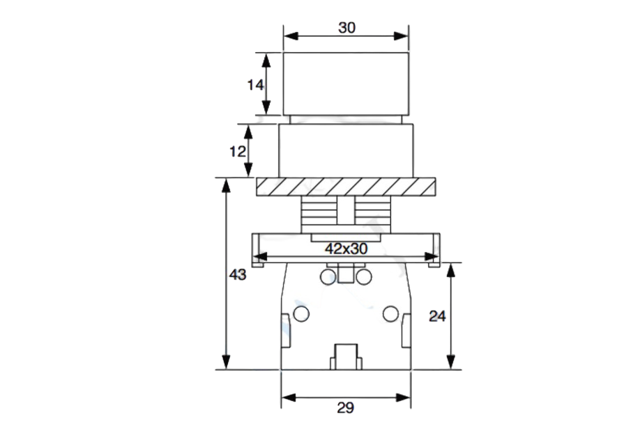 LAY5-ED53 22mm Kısa Mandal 1-0-2 Yaylı (2NO)