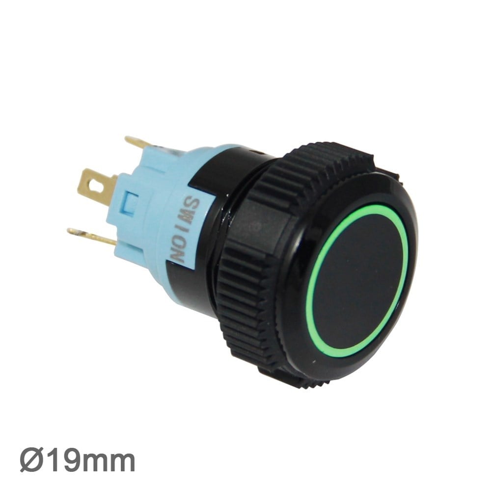 19mm Plastik LEDli Yaylı Buton