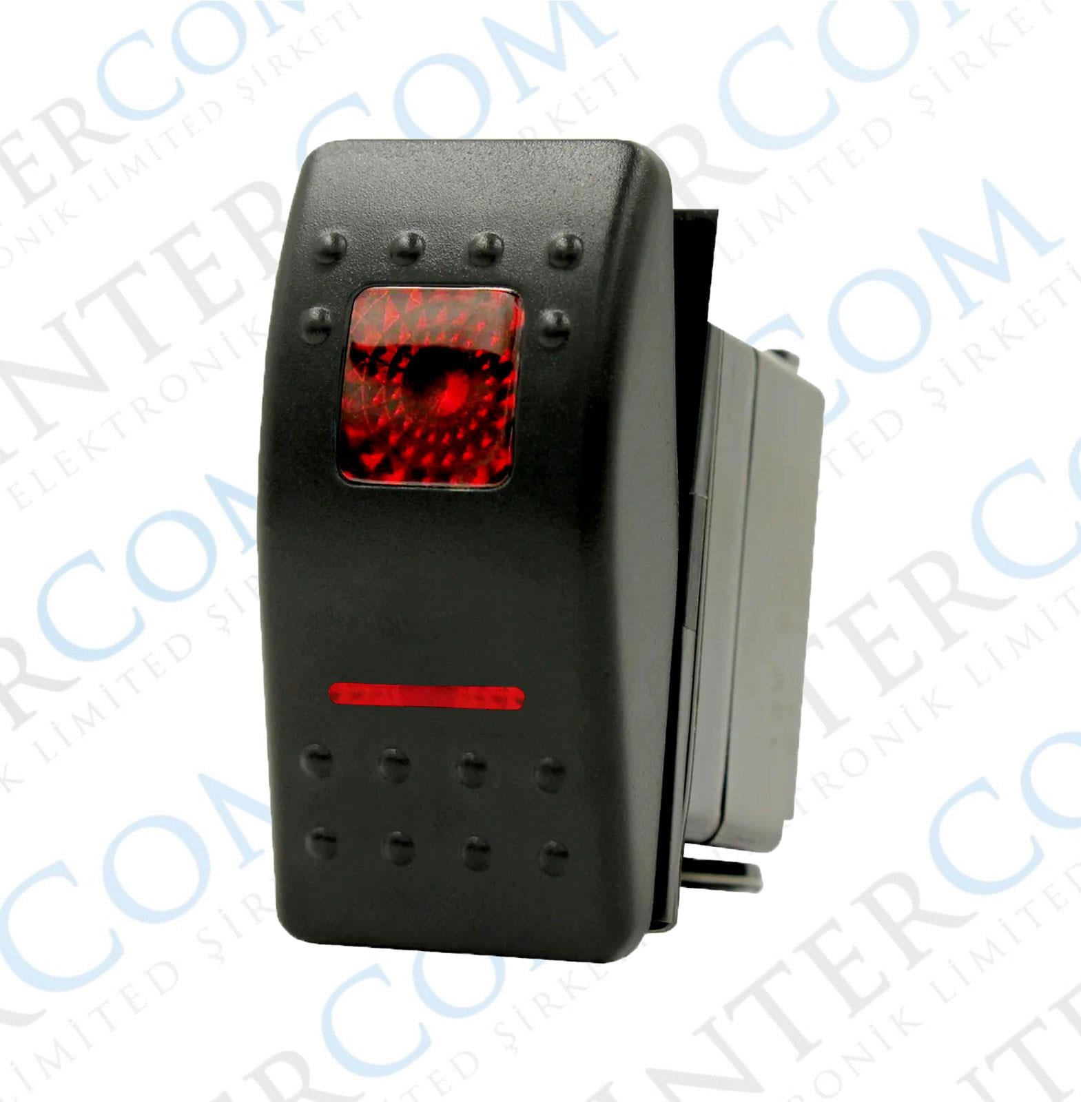 IC-134M-4 Marin Switch Kare + Çizgi Işıklı (On)-Off-(On)