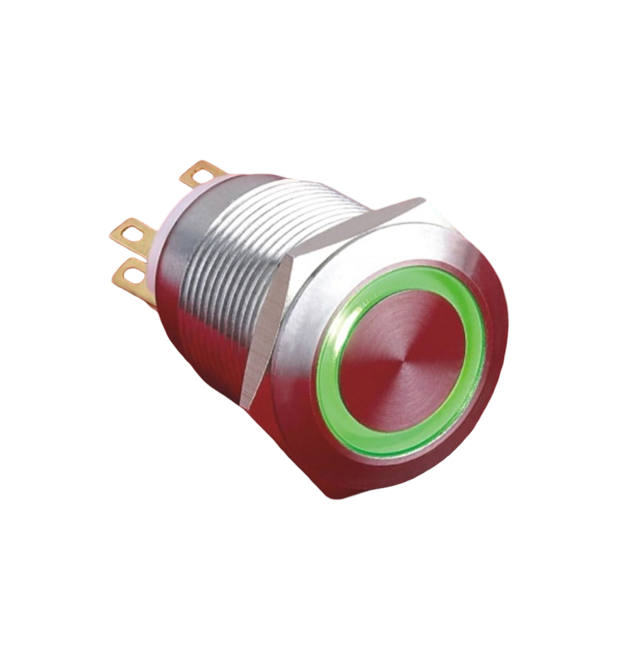 LAS1-GQ-11E 19mm Metal LEDli Buton Yaylı IP67