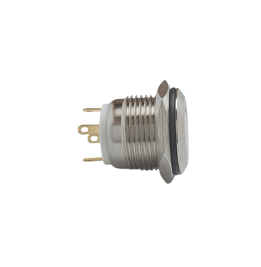 E36 16MM METAL BUTON YAYLI 12-24V MAVİ LED 1NO