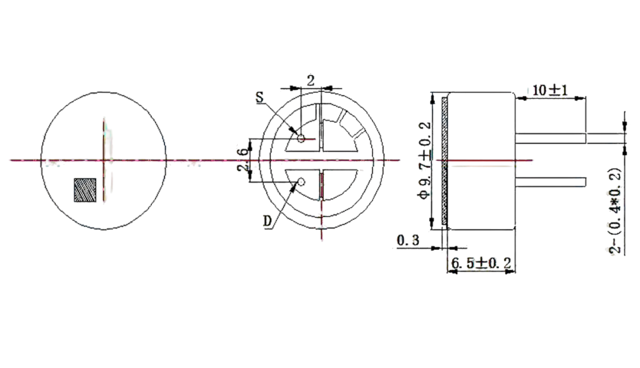 IC-229A Mikrofon Kapsülü 10x7mm Tel Bacak
