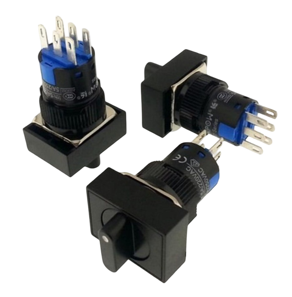 LAS1-AJ-22X-31 16mm Mandal Buton ON-OFF-ON 2NO/2NC