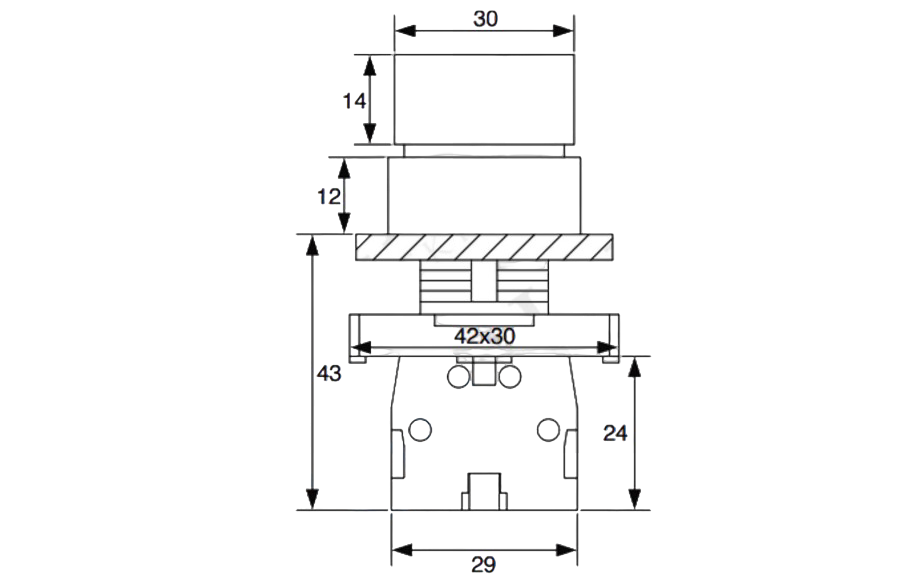 LAY5-ED33 22mm Kısa Mandal 1-0-2 Kalıcı (2NO)