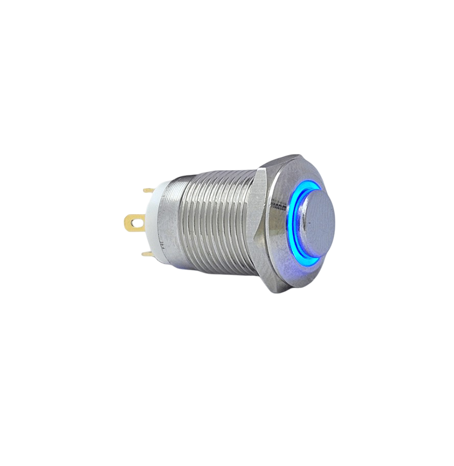 12MM YAYLI LEDLİ METAL BUTON - 1NO - IP67