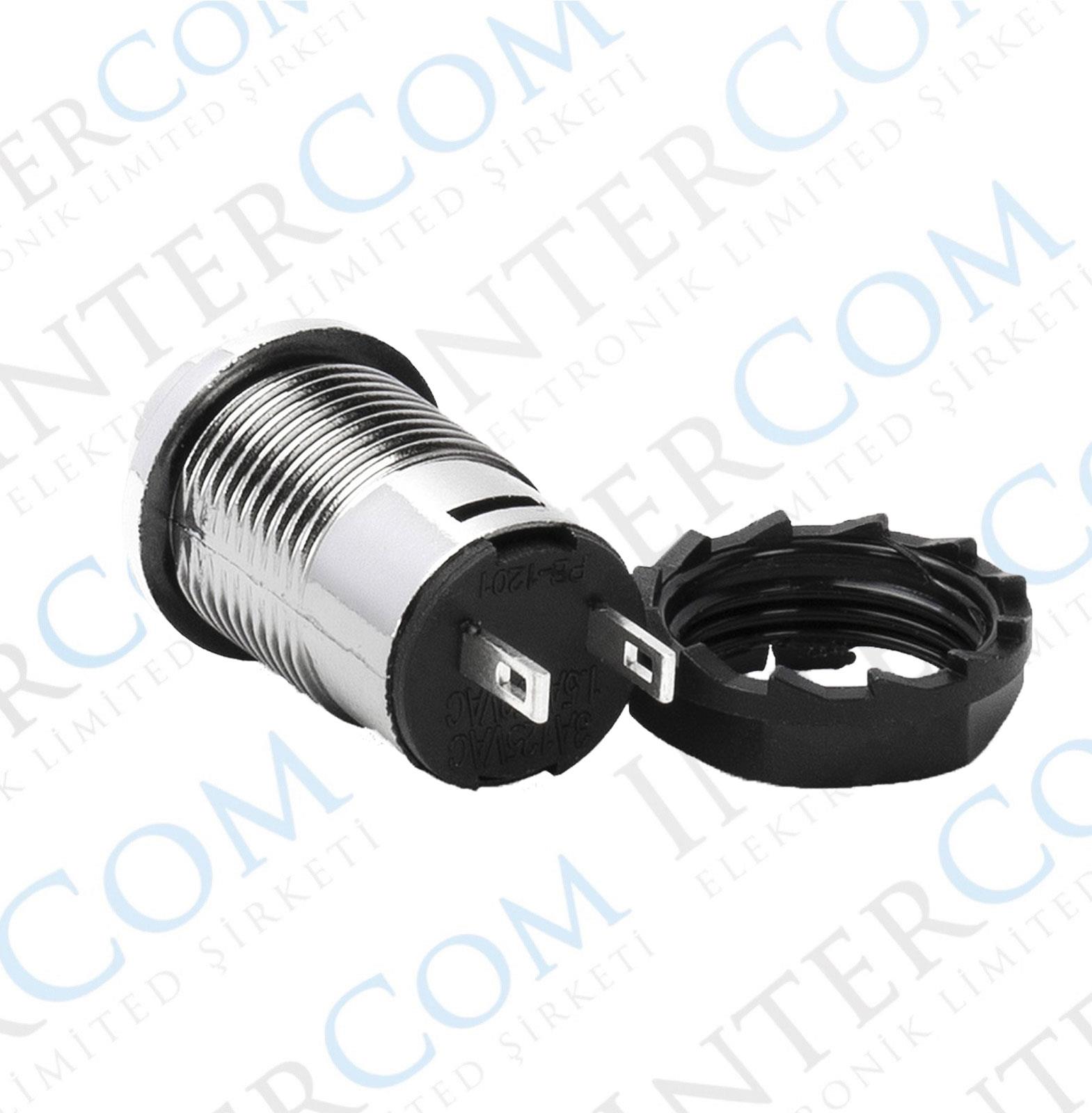 IC-186C PLASTİK 12MM KROM BUTON