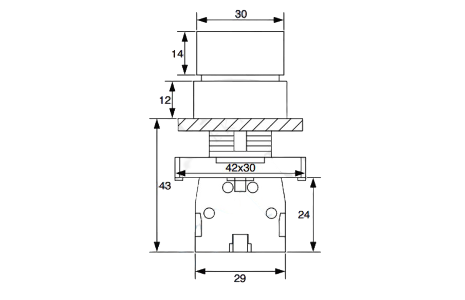 LAY5-ED21 22mm Kısa Mandal 0-1 Kalıcı (1NO)