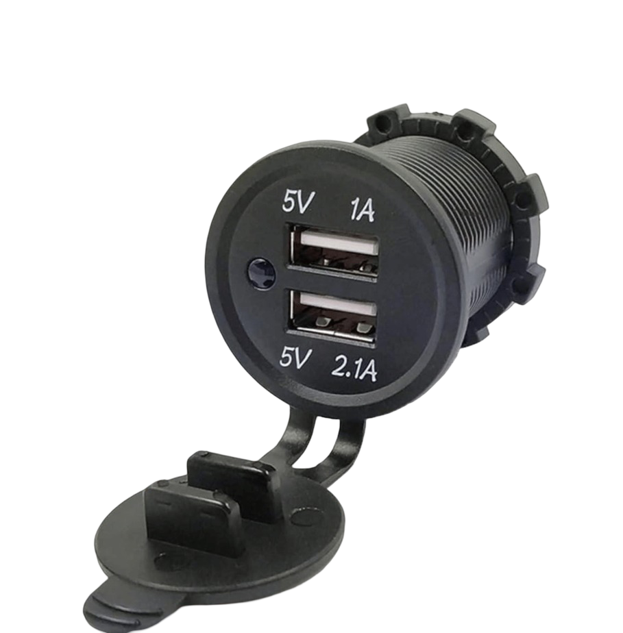 IC-266C Pano Tipi USB 8-32V Giriş 5V 1A ve 5V 2,1A Çıkış Kulaksız Ø30mm