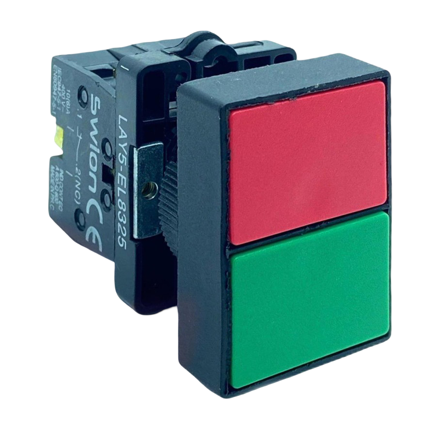 LAY5-EL8325  22mm İkiz Buton Yeşil Kırmızı