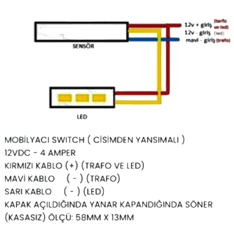SENSÖRLÜ DOLAP SWITCH 5 AMPER