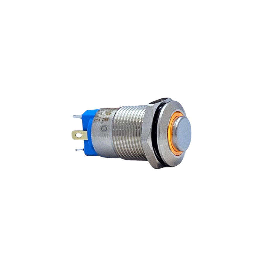 12MM KALICILI LEDLİ METAL BUTON - 1NO - IP67