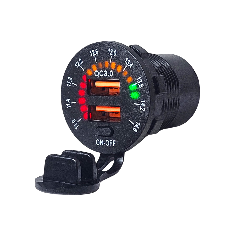 IC-266D-5 Pano Tip Akü Göstergeli İkili USB 3.0