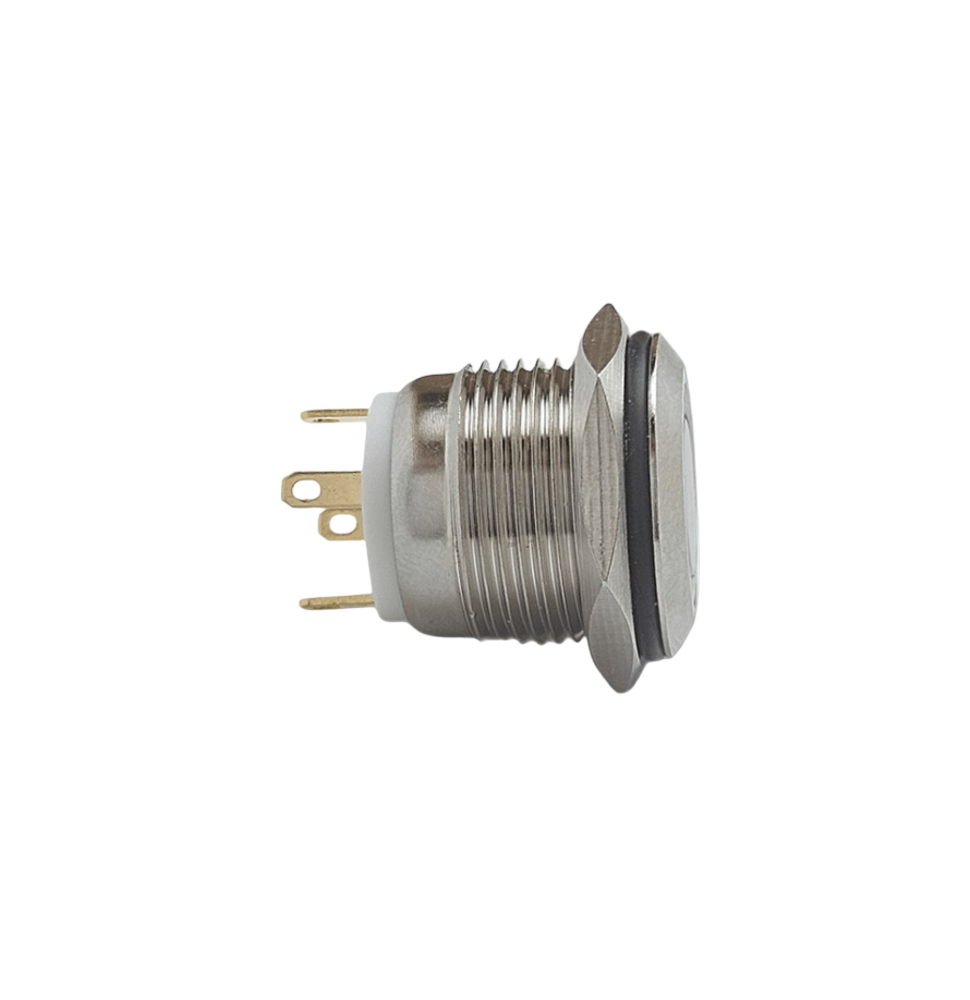 E34 16MM METAL BUTON YAYLI 12-24V KIRMIZI LED 1NO