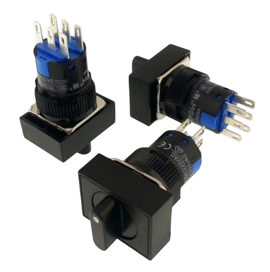 LAS1-AJ-22X-21N 16mm Mandal Buton OFF-ON 2NO/2NC
