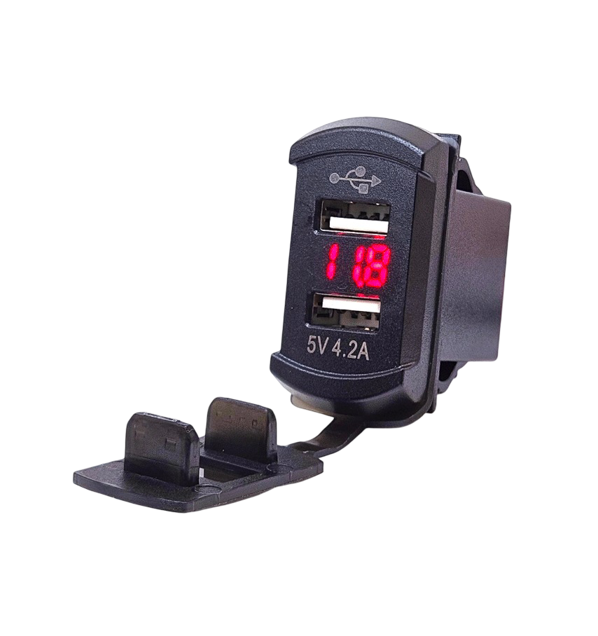 IC-266D-3 Marin Tip Voltmetreli İkili USB 12-24V - 5V/4,2A