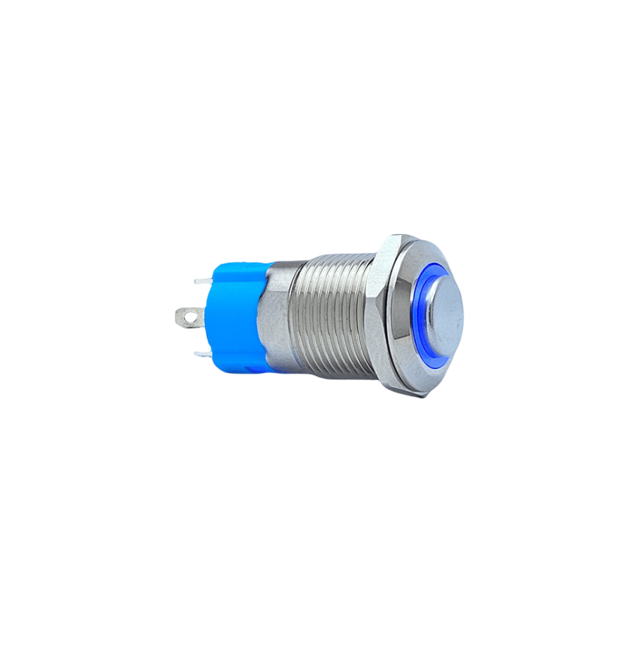 12MM KALICILI LEDLİ METAL BUTON - 1NO - IP67