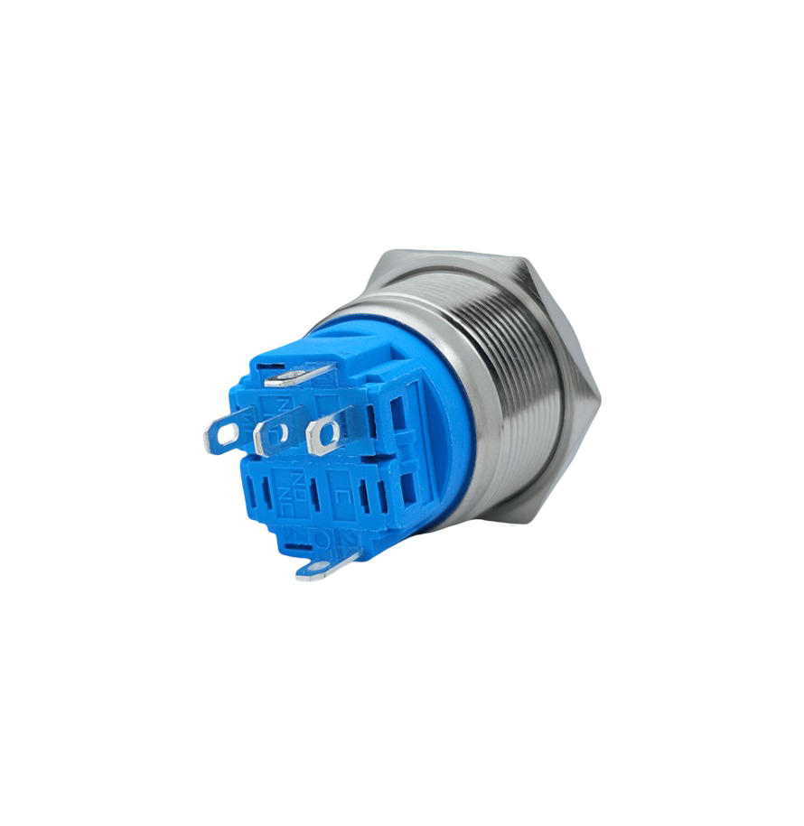 E70 22MM METAL BUTON YAYLI 12-24V YEŞİL LED 1NO/1NC