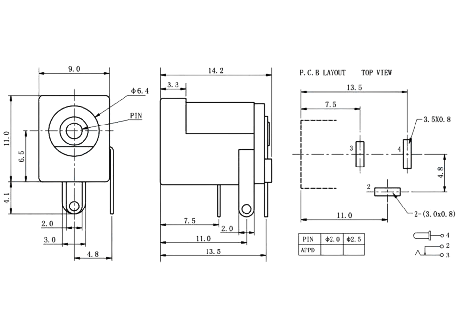 IC-255 DC Jak Şase 2.1mm