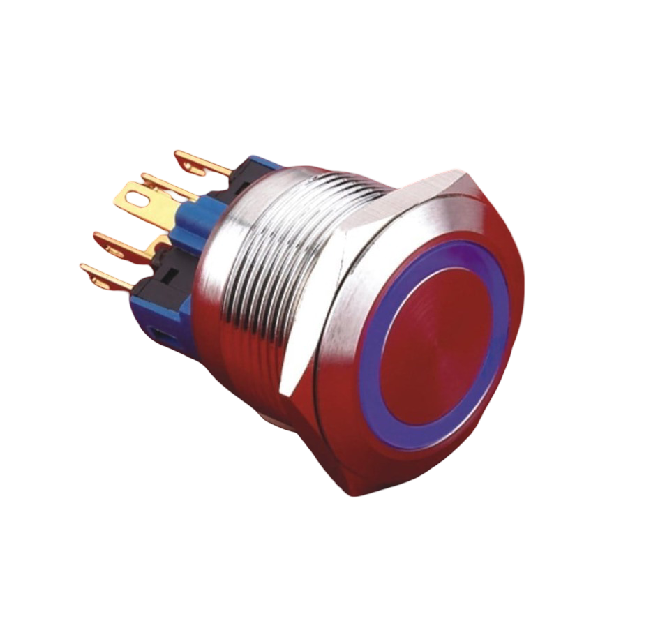 GQ22-11ZE 22mm Metal LED'li Kalıcı Buton IP65
