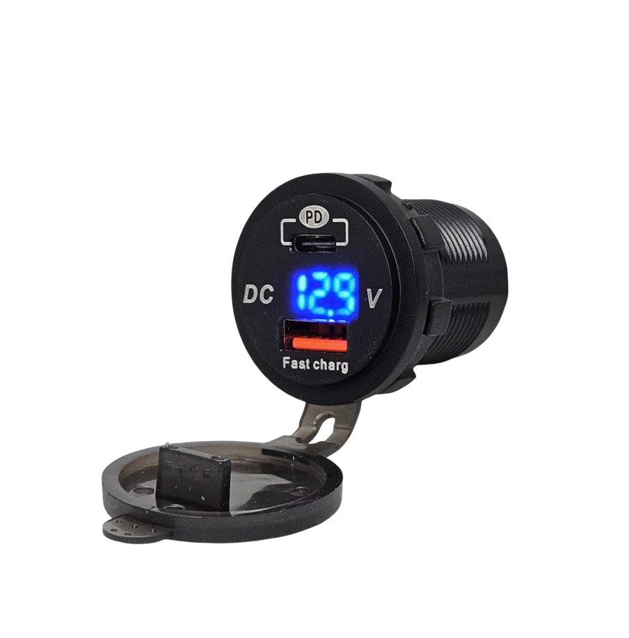 IC-266D-1 Pano Tip Voltmetreli 2'li Usb 3.0 + Type-C