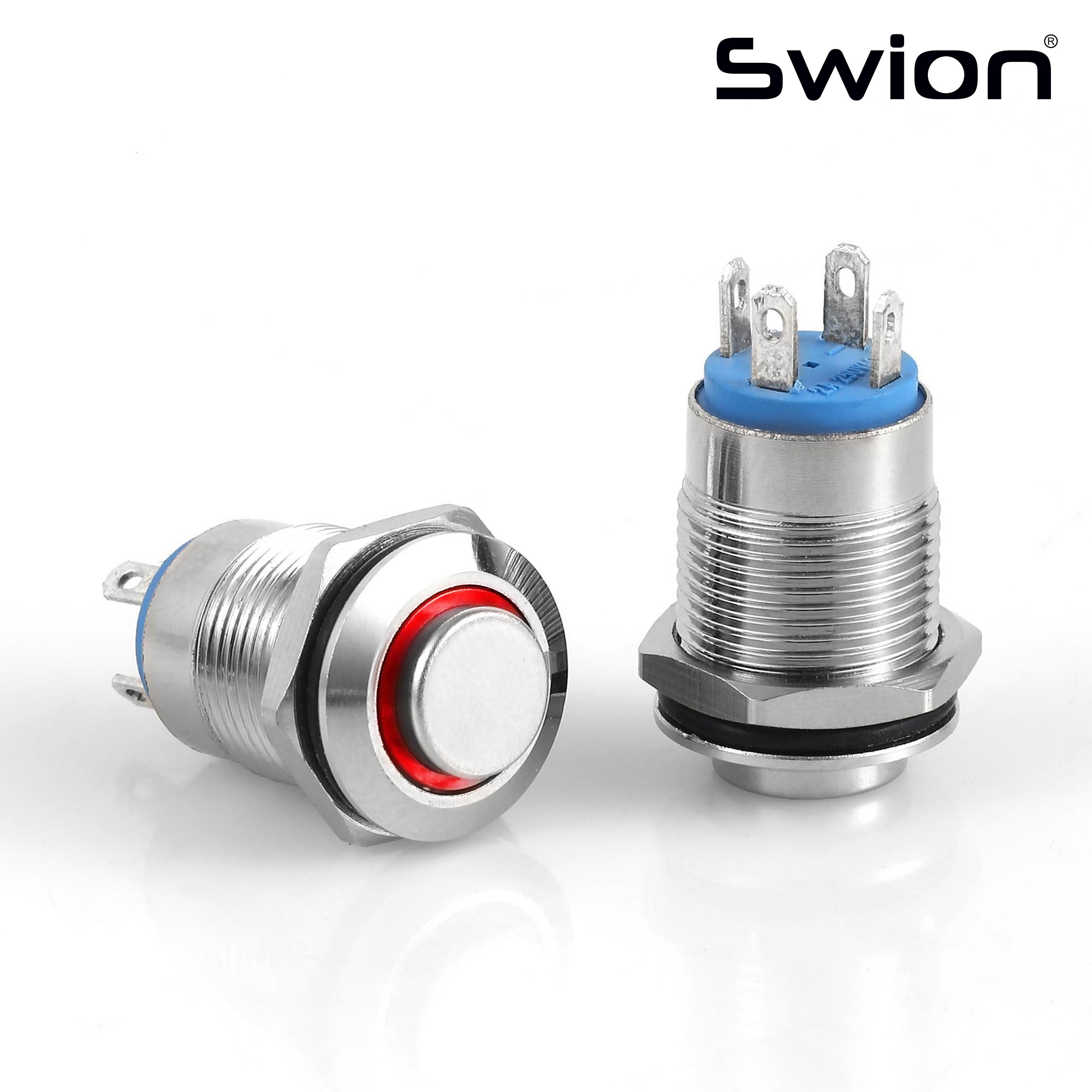 12mm Metal LED'li Yaylı Buton